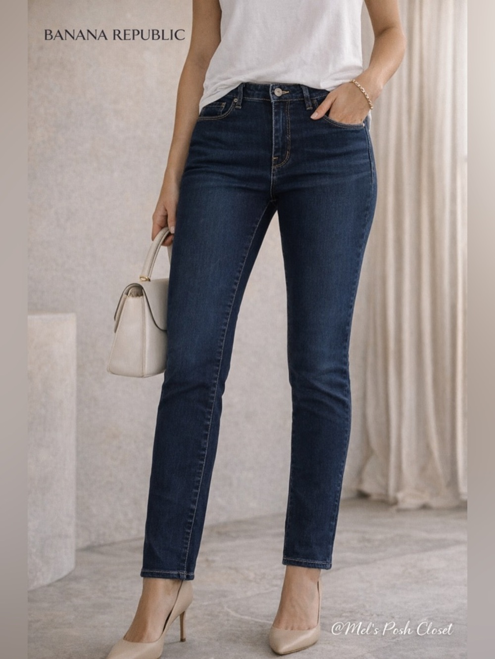 🚨Banana Republic Skinny Fit Jeans Women’s 14 Dark Wash Stretch Classic Denim